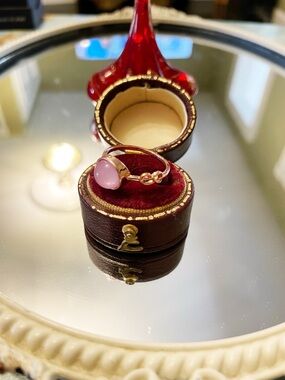 Elegant Pink Gemstone Ring in Rose Gold